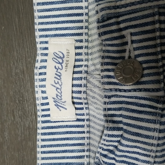 Madewell Blue and White Denim Zip Leg Size 28 - Picture 2 of 7